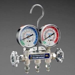 Yellow Jacket 40193 - Manifold and gauges with three NHA 48″ hoses