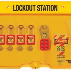Ideal 44-778 Four-Lock Station Kit includes four red Safety Padlocks