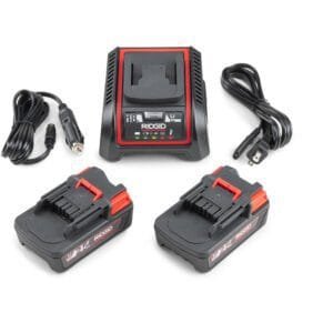 RIDGID 66013 - Set of (2) 18V 2.5Ah Advanced Lithium Batteries and (1) Charger