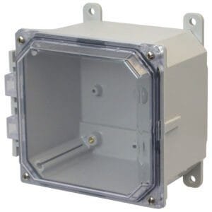 Allied Moulded AMP664CC 6" x 6" x 4" Polycarbonate Enclosure