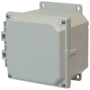 Allied Moulded AMP664HF 6" x 6" x 4" Polycarbonate Enclosure with Mounting Flanges