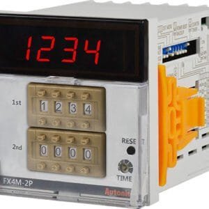 Autonics FX4M-2P4 - Standard Digital Counter/Timer, 4-Digit, LED, 2 Presets, 2 Relay and 2 NPN Outputs