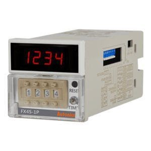 Autonics FX4S-1P2 - Compact Digital Counter/Timer, 1/16 DIN, 4-Digit, LED, 1 Preset, Relay and NPN Output, 24VAC 50/60Hz 24-48VDC