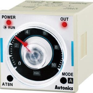 Autonics AT8N-2 Timer, Analog, 6-Mode, Multi-Range, DPDT or SPDT Timed/Instant., 24VAC/24VDC