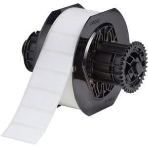 Brady B33-136-422 - White Polyester w/Permanent Acrylic Adhesive Labels, 1/Row, 1500/Catridege