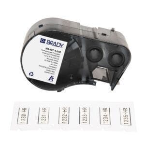 Brady M5-187-1-342 - Heat-Shrink Labels, for M5 Printers, .335x1", Black on White, PermaSleeve Series