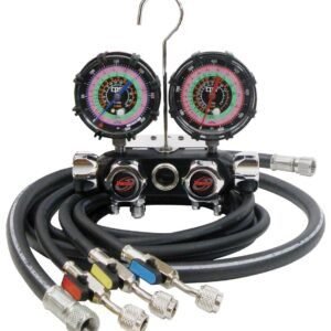 CPS MV4H4P5EZ - BlackMax 4 Valve Manifold and Gauge Set