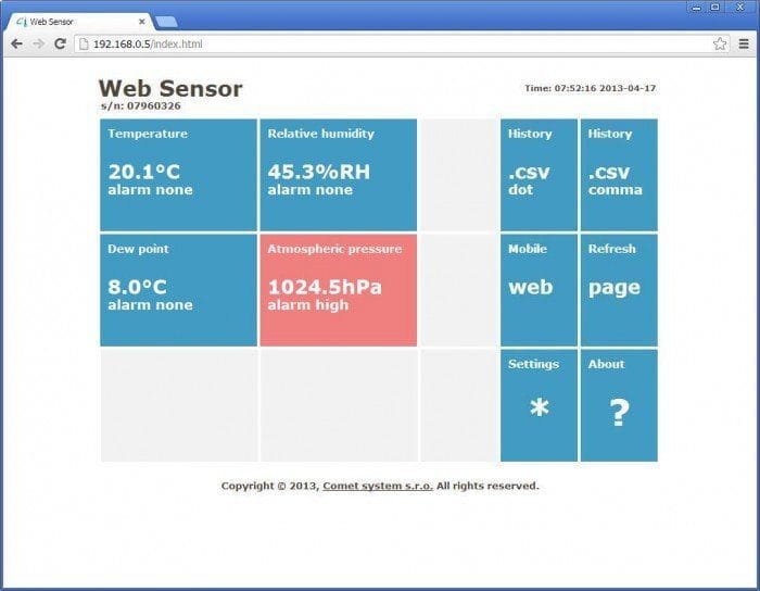 Comet_Web_Sensor