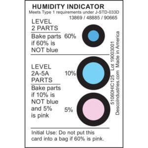Desco 13869 - Humidity Card, 5/10/60 Spots, 125 Cards per Can