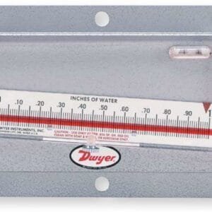 Dwyer 202.5 - Manometer Series 200 Durablock Solid Plastic Stationary Gauge, Range: .20-0-2.0" w.c.