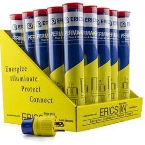 Ericson 1447PP-25 - Perma-Grip, PowerPak, Straight Blade Plug & Connector, 15A, 25 Tubes
