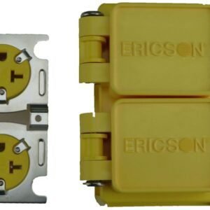 Ericson 1616-PWDX - Receptacle and Flip Cover Duplex All Weather, 6-20