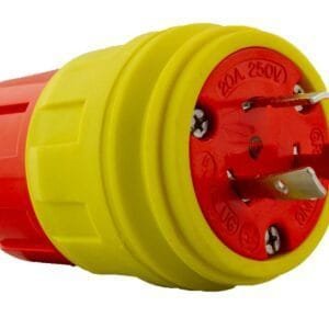 Ericson 2312-PW6P-AM - Straight Blade Plug, NEMA L6-20, Perma-Kleen Antimicrobial Watertight, 20A/250V