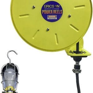 Ericson 4163-25SO-HS - Reel Industrial Grade, Retractable 25 feet of 16/3 SOW cable, Handclamp (744-RS) with ON/OFF switch and (104-R) Metal Guard