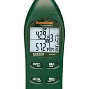 Extech RH350-NIST Psychrometer - Style (Psychrometer): Hand Held, Accuracy: ±3% RHinternal: ±1.8°F or ±1°Cexternal: ±0.3% or ±1.8°F/±1°C, Measurement Types (Psychrometer): Temperature T/C