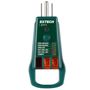 Extech ET11 - GFCI Receptacle Tester for Type B Electrical Outlets