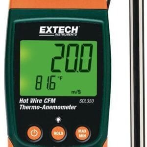 Extech SDL350 Anemometer / Air Flow - Type (anemometer): Hot-Wire, Measurement (anemometer): Ft/Min, Air Velocity Max: 3940 ft/min