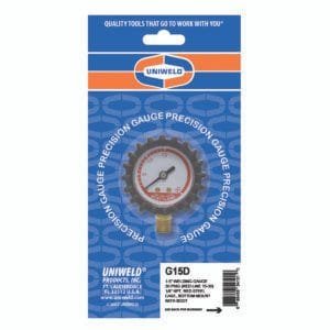 Uniweld G15D - Acetylene Delivery Gauge, 1.5in with 1/8in NPT, 30 PSI