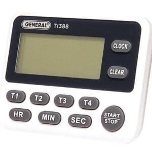 General Tools TI388 - Four-Channel Timer Stopwatch with Clock