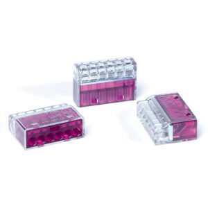 HellermannTyton 148-90040 - HelaCon Plus Mini, Push-In Style Wire Connector, 6-Port, Violet, 50/Pkg