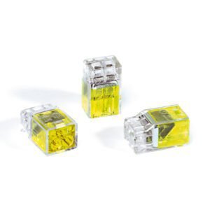 HellermannTyton 148-90048 - HelaCon Plus Mini, Push-In Style Wire Connector, 2-Port, Yellow, 500/Pkg