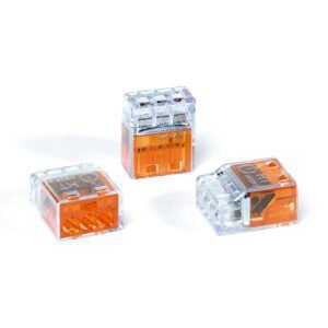 HellermannTyton 148-90049 - HelaCon Plus Mini, Push-In Style Wire Connector, 3-Port, Orange, 400/Pkg