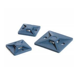 HellermannTyton 151-01169 - Metal Cnt Cable Tie Screw Mount, 0.75"L x 0.75"W, PA66MP, Blue