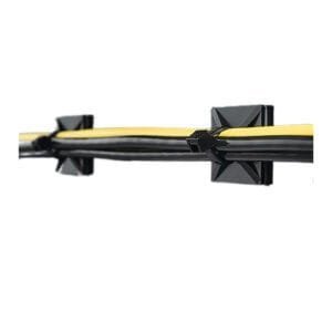 HellermannTyton 151-03098 - Adhesive Cable Tie Mount, 1.12"L x 1.12"W, 0.18" Max Tie Width, 0.18" Hole Dia, PA666V0 T50, Black