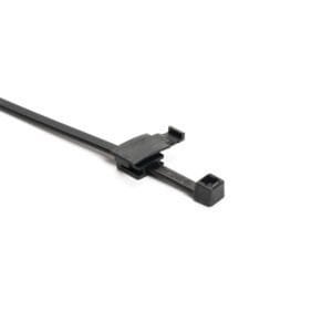 HellermannTyton 156-00507 - Cable Tie, w/Connector Clip, 8" Long, PA66HS, Black