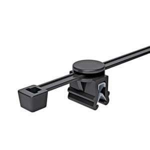 HellermannTyton 156-01601 - Rotatable Cable Tie & Edge Clip, 8.0" Long, Inside Serrated, PA66HS/PA66HIRHSUV, Black