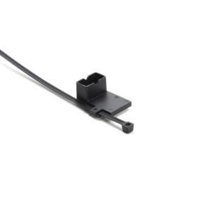 HellermannTyton 156-01652 - 2-Pc 5mm, 6mm Stud Mount Tie, 8.0"L, 50lb Tensile Strength, PA66HS/PA66HIRHSUV, Black