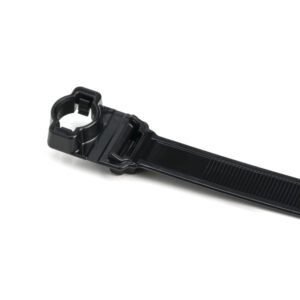 HellermannTyton 157-00286 - Wide Strap Cable Tie with 10mm Stud Mount, 15.7" Long, .5" Wide, Black
