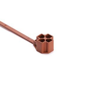 HellermannTyton 157-00294 - M10 Stud Mount Tie, 7.5" Tie, 80lb Tensile Strength, PA46, Brown