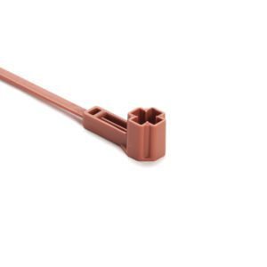 HellermannTyton 157-00326 - Offset M5/M6 Stud Mount Tie, 7.5" Tie, 50lb Tensile Strength, PA46, Brown
