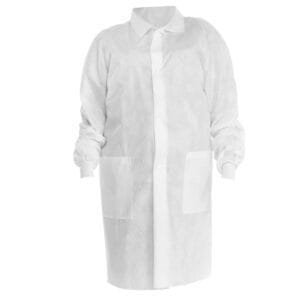 Kimberly-Clark A8 Zippered Lab Coat Kimtech A8 Zipper Lab Coats with Knit Cuffs (25 qty)