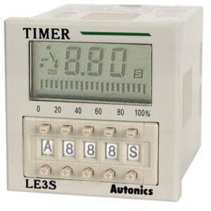 Autonics LE3SB - Thumbwheel Switch LCD Display Digital Timer, On-Delay, Multi-Range, SPDT Timed and SPDT Instant, 24-240 VAC/VDC