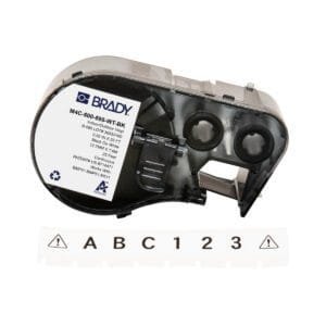 Brady M4C-500-595-WT-BK - Label Tape with Ribbon, Permanent Adhesive, Black on White, 0.5in x 25ft