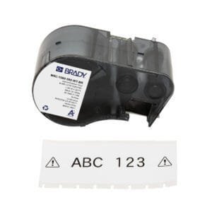 Brady M5C-1500-595-WT-BK - Printer Labels, Permanent Adhesive, Vinyl, Black on White, 1.5in x 25ft