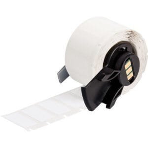 Brady M6-17-498 - Vinyl Cloth Labels, Multi-Purpose, Repositionable, White, 0.5" x 1", 500 Labels/Roll