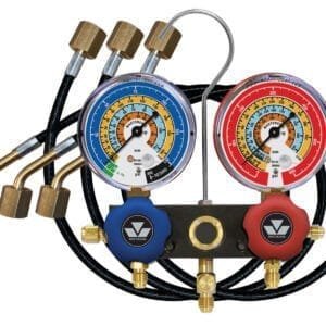 Mastercool 93518-TP - R600a, R290 & R134a 2-Way Aluminum Manifold Gauge Set with (x3) 18-inch Thermoplastic Capillary Hoses