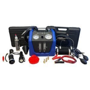 Mastercool 43070 - Dual Evap/High Pressure Diagnostic Smoke Machine with Truck Adapter Accessory Kit