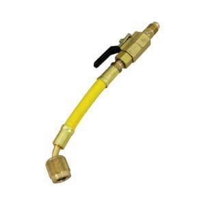 Mastercool 90264 - Yellow Hose with 1/4 x 1/4 Straight Manual Shut-Off Valve
