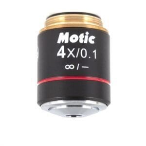 Motic 1101001703211 - BA Objective, CCIS EC Plan Achromat, 4X/0.1 (WD=15.9mm)