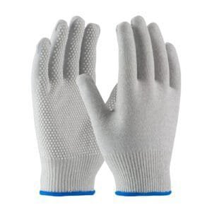 PIP 40-6411/L - CleanTeam Seamless Knit Nylon/Carbon Fiber ESD Glove w/PVC Dot Grip, L, 25 Dozen/Case (Gray)