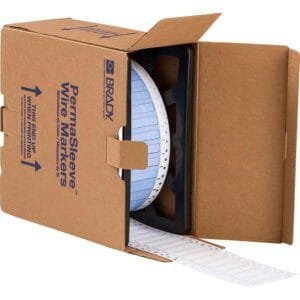 Brady PS-250-2-WT - Cable/Wire Labels, Heat Shrink, 1/4" Dia, for 3" Core Printers, 2", White