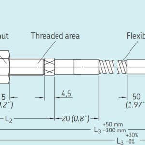 SKF CMSS 75-AU1-04-33-05 - Armored Eddy Current Probe (UNF 1/4-28, 3.3in Case, 0.5m Cable)