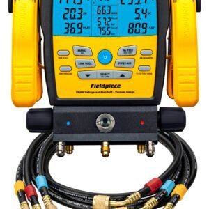 Fieldpiece SM382V - Package with 3 Port Wireless Refrigerant Manifold and Fieldpiece HR3L Low Loss Hose Set