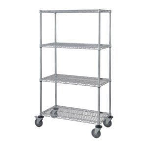Techni-Pro TST-MSU2472-7 - Mobile Shelving Unit, 24" X 60" X 63", Steel, 7-Shelf