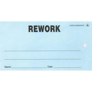 Techni-Pro 10065616 - REWORK Tag, Blue W/String, ESD-Safe, 2.75" x 5" 50/Pkg