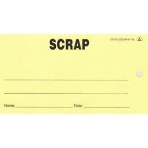Techni-Pro 10065617 - SCRAP Tag, Yellow W/String, ESD-Safe, 2.75" x 5", 50/Pkg